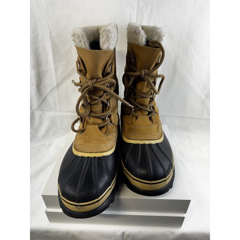 Sorel Caribou Winter Boot Man's 11 Black & Tan Waterproof - Picture 2 of 8